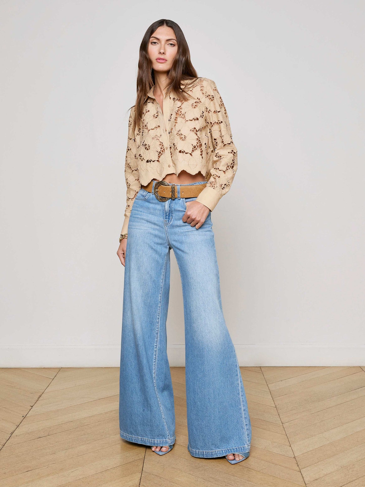 Seychelle Cropped Lace Blouse